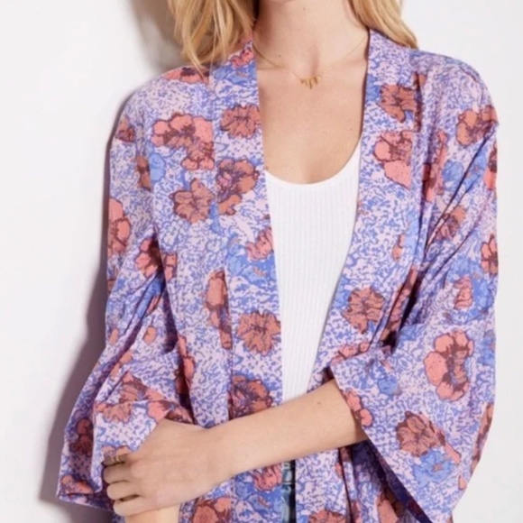 NWT Cleobella Evereve Zoya Floral Open Front Long Duster Kimono Top Size M/L - Picture 5 of 9